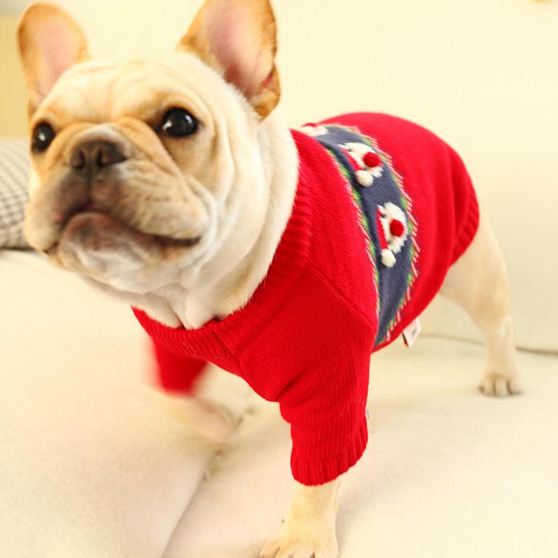 Festive Pet Sweater: Cozy Christmas Delight-2