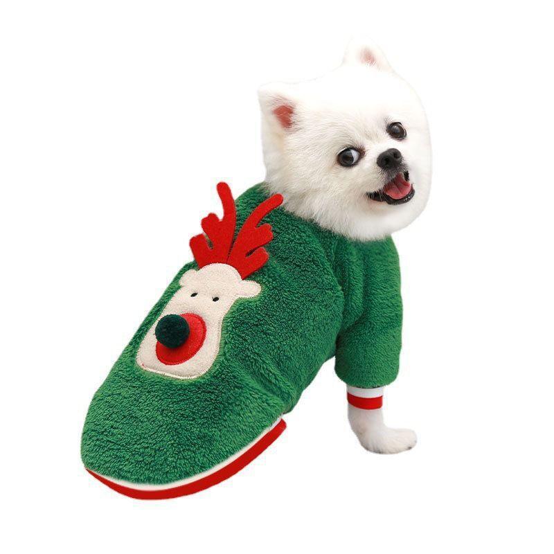 Cozy Christmas Pet Sweater With Velvet Print-4