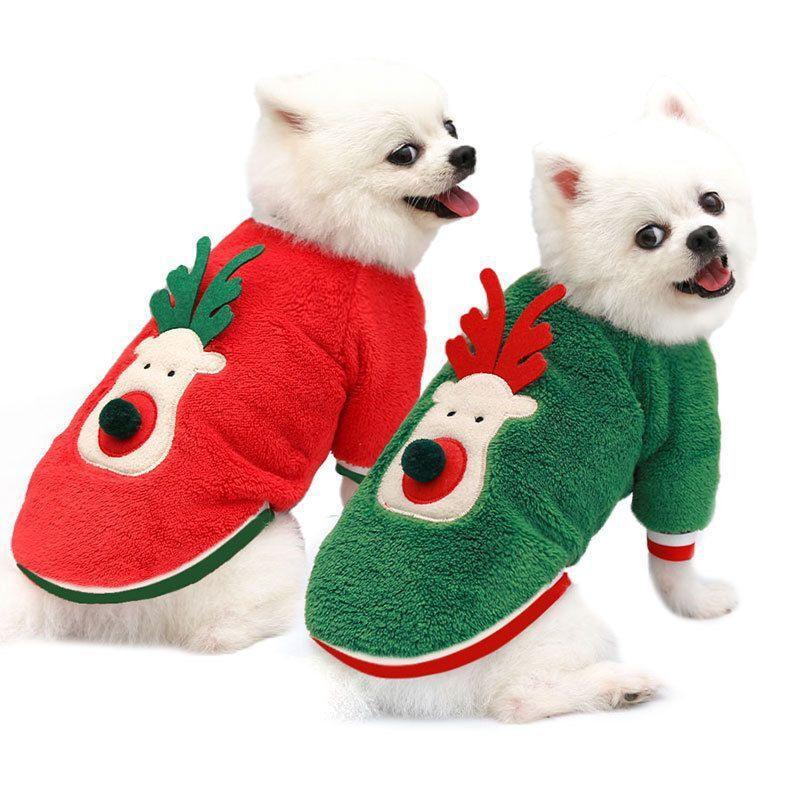 Cozy Christmas Pet Sweater With Velvet Print-2