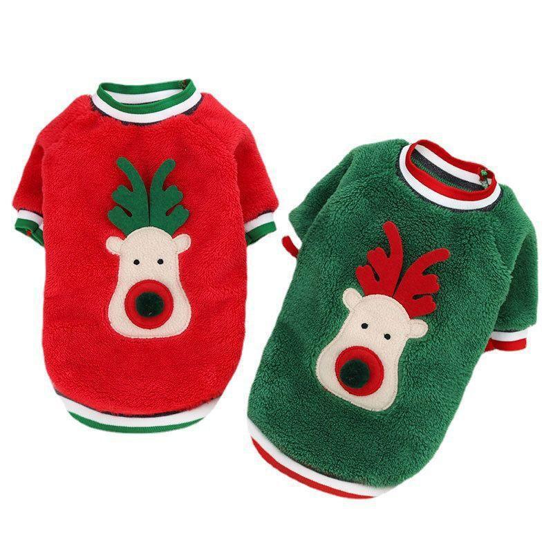 Cozy Christmas Pet Sweater With Velvet Print-1