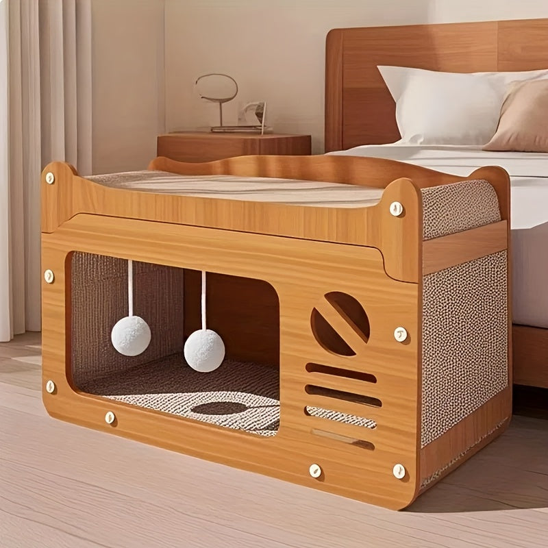 2-in-1 Wall Cat Bed and Scratching Post-1