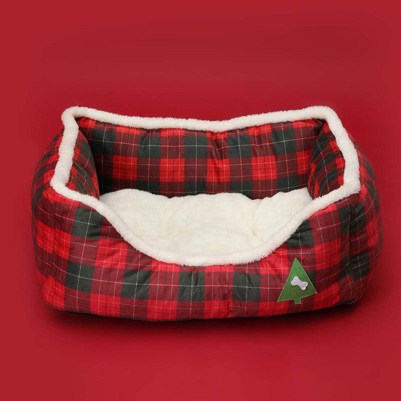 Luxury Festive Pet Haven - Cozy Christmas Sofa Bed For Dogs And Cats-3