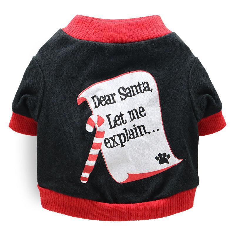 Cozy Cotton Christmas Pet Dog T-Shirt - Festive Attire For All Sizes!-0